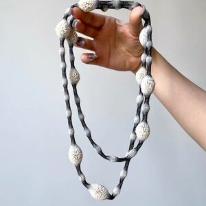 Artist Tzuri Gueta Silicone Lace Long Necklace